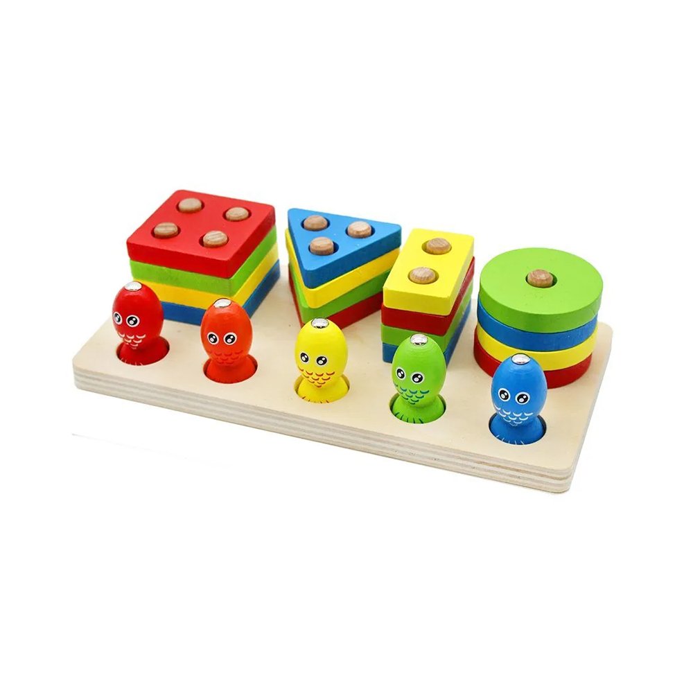 Smoneo 2 in 1 Wooden Blocks Puzzle Sorting - Image 2