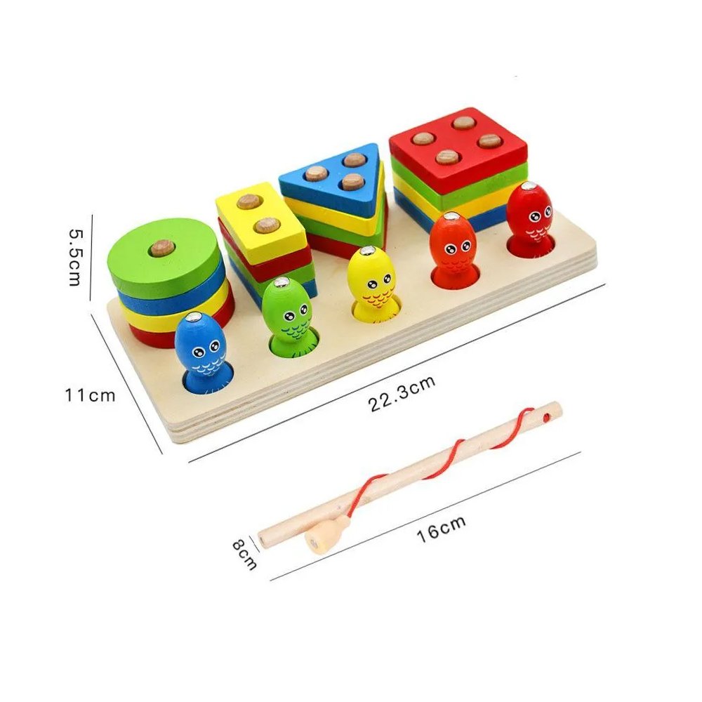 Smoneo 2 in 1 Wooden Blocks Puzzle Sorting - Image 3