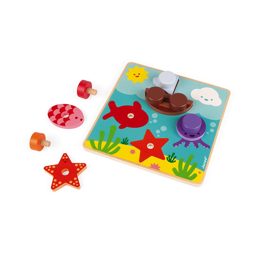 Janod I Am Learning to Screw Wood Activity Game